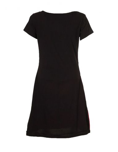 Vestido malla 97% algodon 3% elastano patch mangas cortas