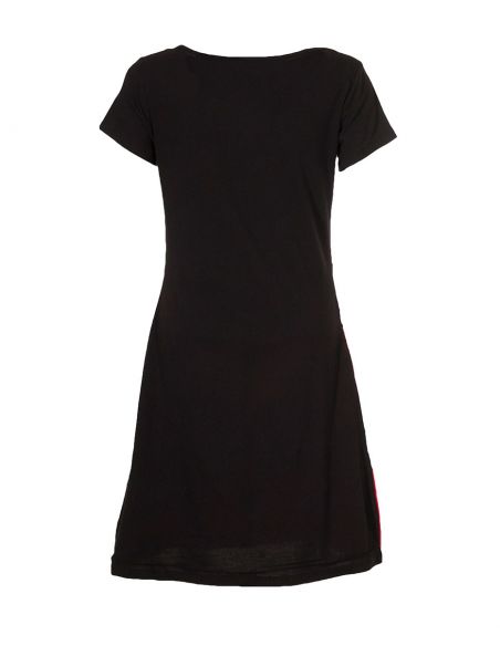 Vestido malla 97% algodon 3% elastano patch mangas cortas