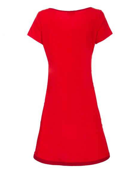 Vestido malla 97% algodon 3% elastano patch mangas cortas