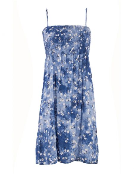 Vestido de viscosa corpiño elastico T/D flor