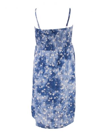 Vestido de viscosa corpiño elastico T/D flor