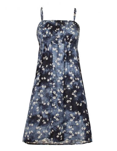 Vestido de viscosa corpiño elastico T/D flor