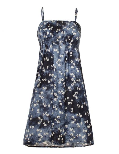 Vestido de viscosa corpiño elastico T/D flor