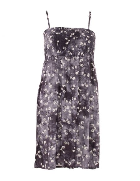 Vestido de viscosa corpiño elastico T/D flor