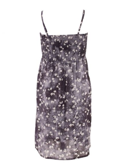 Vestido de viscosa corpiño elastico T/D flor