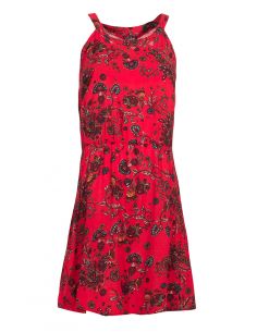 Vestido viscosa corto estampado rock 2