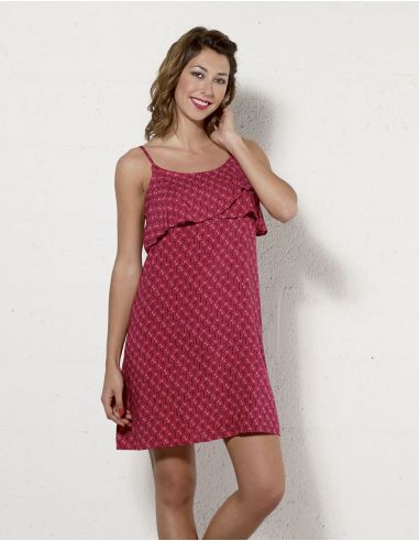Vestido viscosa tirantes estampado dakar