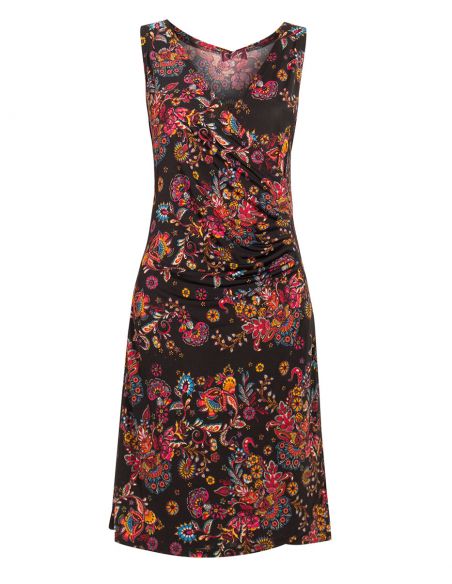 Vestido malla 96% poliester 4% elastano sin mangas estampado rock