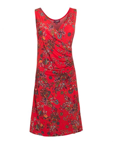 Vestido malla 96% poliester 4% elastano sin mangas estampado rock