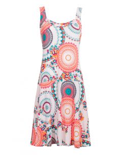 Vestido malla 96% poliester 4% elastano sin mangas estampado sublime 2