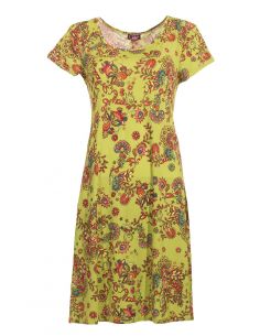 Vestido malla 96% poliester 4% elastano mangas cortas estampado rock 2