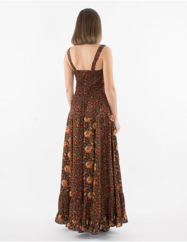 Vestido largo poliester tirantes sari