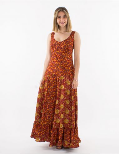 Vestido largo poliester tirantes sari