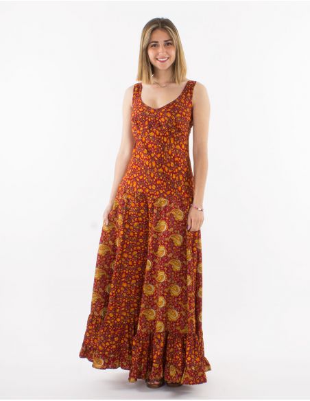 Vestido largo poliester tirantes sari