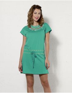 Vestido malla 97% algodon 3% elastano mangas cortas 