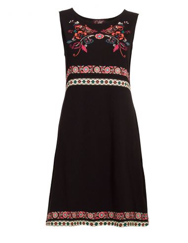 Vestido malla 97% algodon 3% elastano sin mangas estampado 