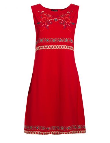 Vestido malla 97% algodon 3% elastano sin mangas estampado 