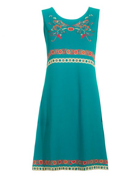 Vestido malla 97% algodon 3% elastano sin mangas estampado 