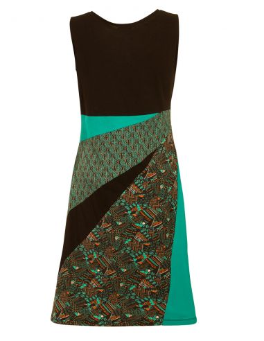 Vestido malla 97% algodon 3% elastano sin mangas mix patch 