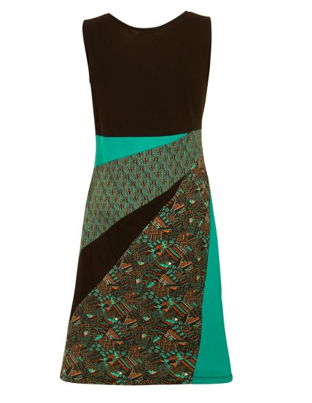 Vestido malla 97% algodon 3% elastano sin mangas mix patch 