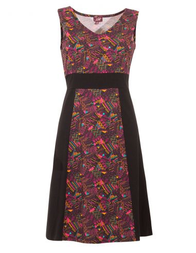 Vestido malla 97% algodon 3% elastano sin mangas estampado funky