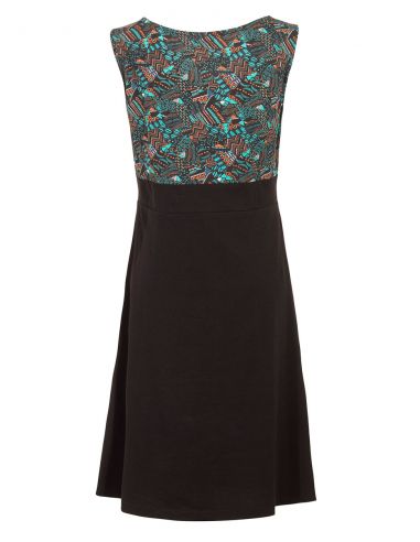 Vestido malla 97% algodon 3% elastano sin mangas estampado funky