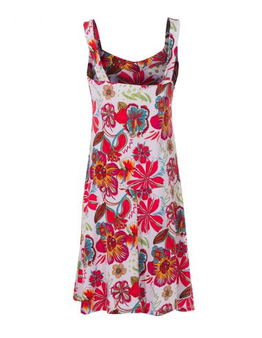 Vestido malla 96% poliester 4% elastano sin mangas estampado tiare