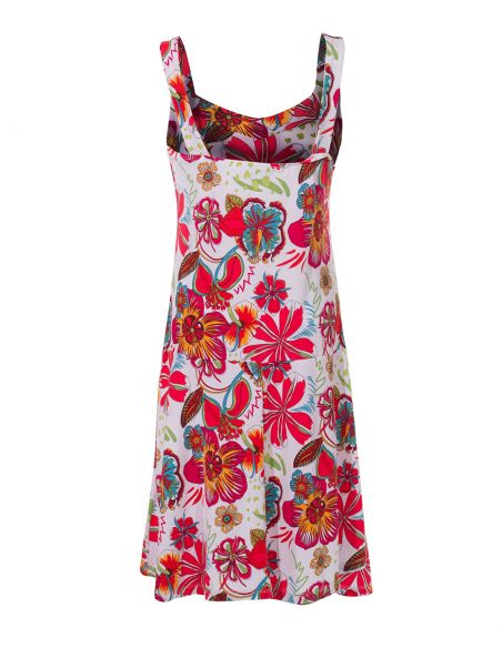 Vestido malla 96% poliester 4% elastano sin mangas estampado tiare