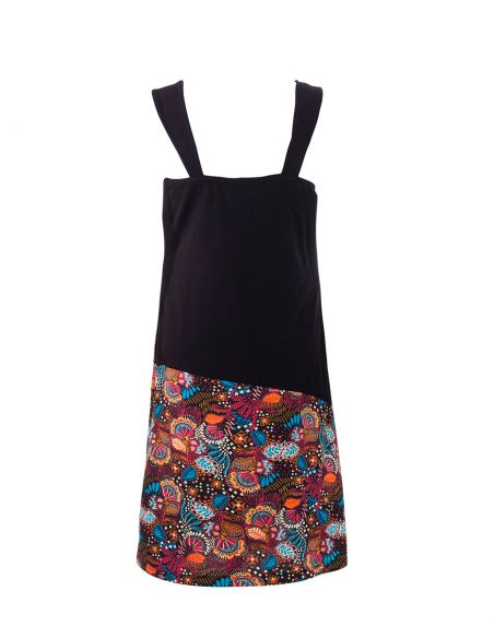 Vestido malla 97% algodon 3% elastano tirantes estampado malaga