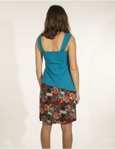 Vestido malla 97% algodon 3% elastano tirantes estampado malaga