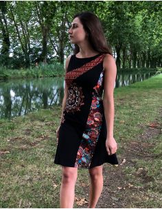 Vestido malla 97% algodon 3% elastano sin mangas con patchs