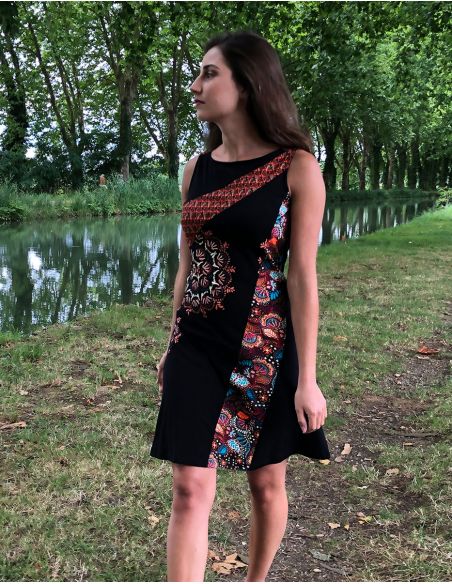 Vestido malla 97% algodon 3% elastano sin mangas con patchs