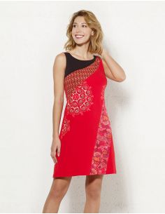 Vestido malla 97% algodon 3% elastano sin mangas con patchs 2