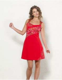 Vestido malla 97% algodon 3% elastano sin mangas con patchs