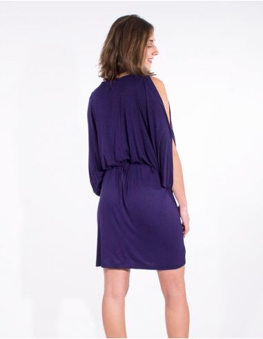 Vestido malla 95% viscosa 5% elastano liso hombro desdunos