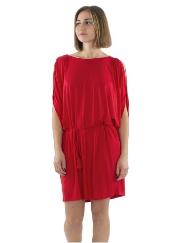 Vestido malla 95% viscosa 5% elastano liso hombro desdunos