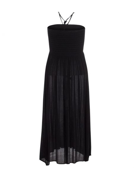 Vestido viscosa crepe corpiño smocke tirantes 