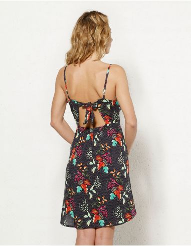 Vestido viscosa tirantes estampado grappe