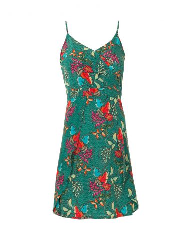 Vestido viscosa tirantes estampado grappe