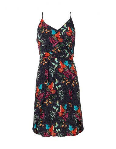 Vestido viscosa tirantes estampado grappe