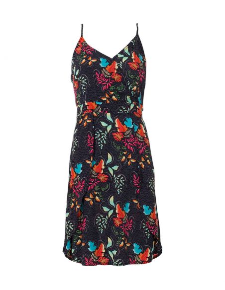 Vestido viscosa tirantes estampado grappe