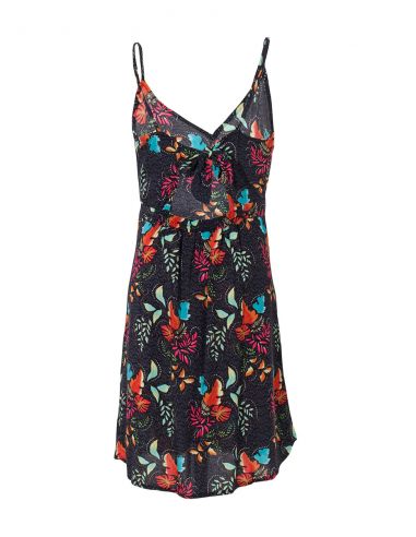 Vestido viscosa tirantes estampado grappe