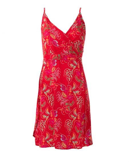 Vestido viscosa tirantes estampado grappe