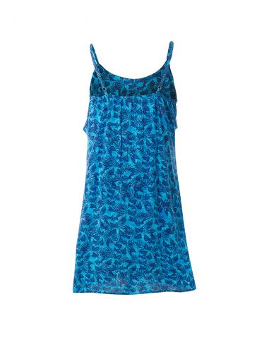 Vestido viscosa tirantes estampado canarios