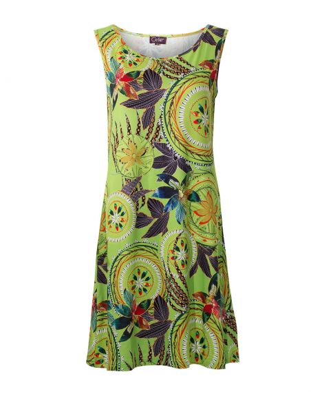 Vestido malla 95% poliester 5% elastano estampado monaco