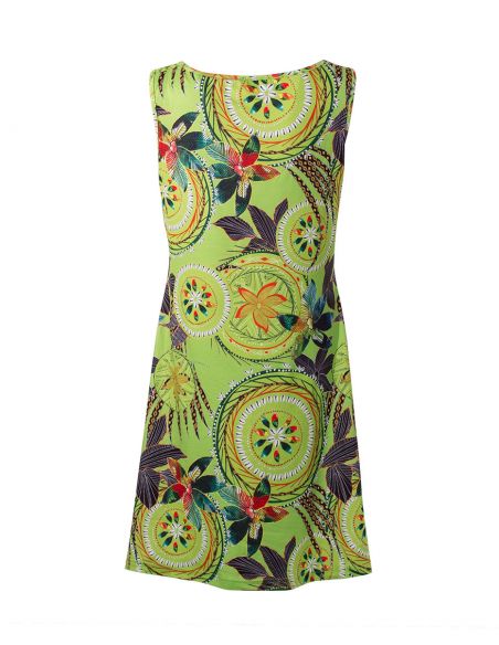 Vestido malla 95% poliester 5% elastano estampado monaco