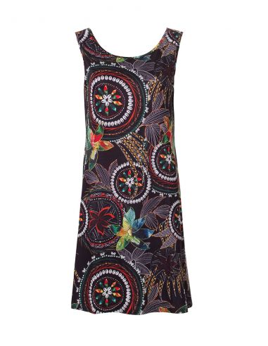 Vestido malla 95% poliester 5% elastano estampado monaco