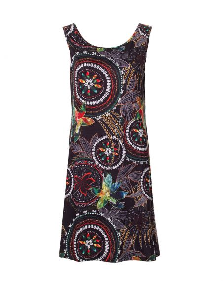 Vestido malla 95% poliester 5% elastano estampado monaco