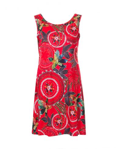 Vestido malla 95% poliester 5% elastano estampado monaco