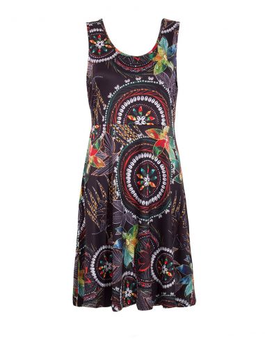 Vestido malla 95% poliester 5% elastano estampado monaco